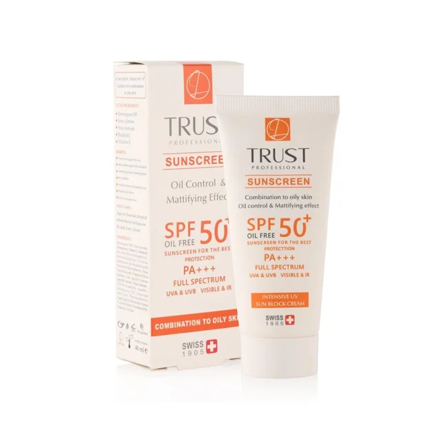 کرم ضد آفتاب بیرنگ و کنترلکننده چربی تراست SPF50+ حجم ۴۰ میلیلیتر